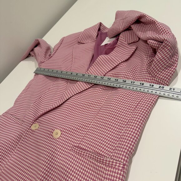 Pink Houndstooth Ming Brand Double Breasted Blazer - Picture 9 of 9